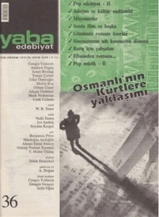 Yaba Edebiyat Dergisi Sayı: 36 – Yaba Dergisi Yayınları kitap kapağı