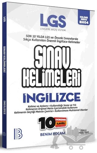 LGS İngilizce Sınav Kelimeleri 10 Deneme İlaveli – Melis Teke – Benim Hocam Yayınları kitap kapağı