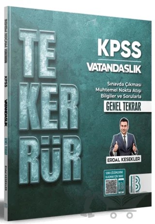 Tekerrür - KPSS - Vatandaşlık Genel TekraR – Erdal Kesekler – Benim Hocam Yayınları kitap kapağı