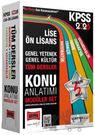 2026 KPSS Lise Ön Lisans GK-GY Tüm Dersler Konu Anlatımı Modüler Set (5 Kitap) – Kollektif – Yargı Yayınevi kitap kapağı
