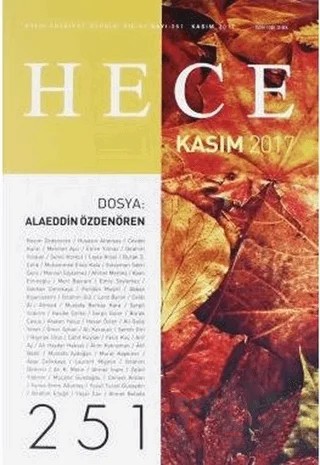 Hece Aylık Edebiyat Dergisi Sayı: 251 - Kasım 2017 – Hece Dergisi kitap kapağı