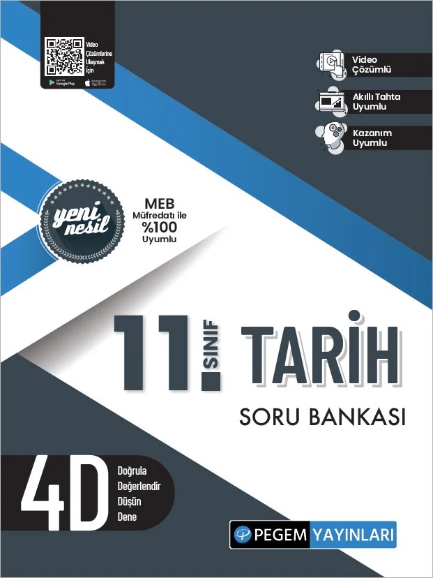 Pegem 11. Sınıf Tarih Soru Bankası – Pegem Akademi Yayıncılık kitap kapağı