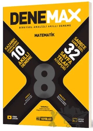 Denemax 8. Sınıf Matematik 10’lu Akıllı Deneme – Kolektif – Hız Yayınları kitap kapağı