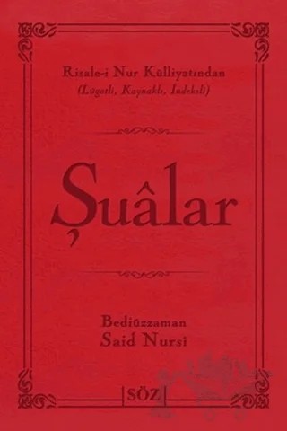 Şualar (Çanta Boy) – Bediüzzaman Said-i Nursi – Söz Basım Yayın kitap kapağı