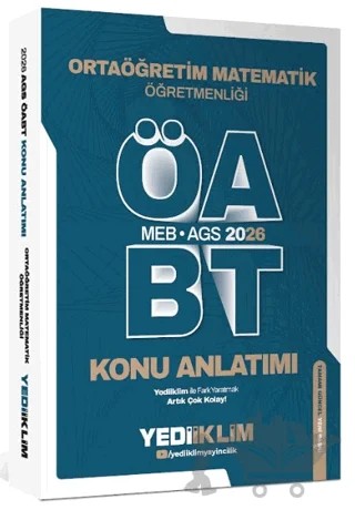 2026 MEB AGS ÖABT Ortaöğretim Matematik Öğretmenliği Konu Anlatımı – Kolektif – Yediiklim Yayınları kitap kapağı