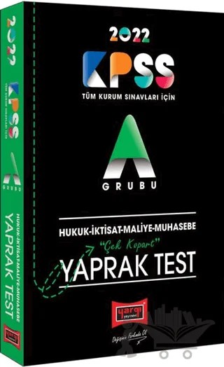 2022 KPSS A Grubu - Hukuk İktisat Maliye Muhasebe Çek Kopart Yaprak Test – Kolektif – Yargı Yayınevi kitap kapağı