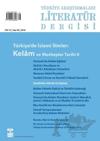 Türkiye Araştırmaları Literatür Dergisi Cilt 14 Sayı: 28 – Bilim ve Sanat Vakfı kitap kapağı