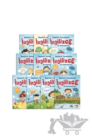 Çıkartmalı Resimli Temalarla İngilizce İlk Kelimelerim 10'lu Set – Kolektif – Dikkat Atölyesi Yayınları kitap kapağı