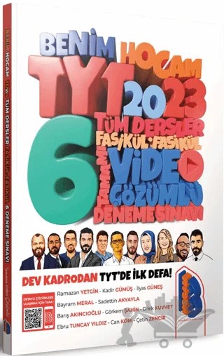 TYT Tüm Dersler Tamamı Video Çözümlü Fasikül Fasikül Deneme Sınavı – Ramazan Yetgin, Kadir Gümüş, İlyas Güneş, Bayram Meral, Sadettin Akyayla, Barış Akıncıoğlu, Görkem Şahin, Dilek Kuvvet, Ebru Tuncay Yıldız, Can Köni, Çetin Zencir – Benim Hocam Yayınları kitap kapağı