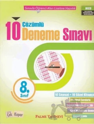 8. Sınıf Çözümlü 10 Deneme Sınavı – Kolektif – Palme Yayınları kitap kapağı