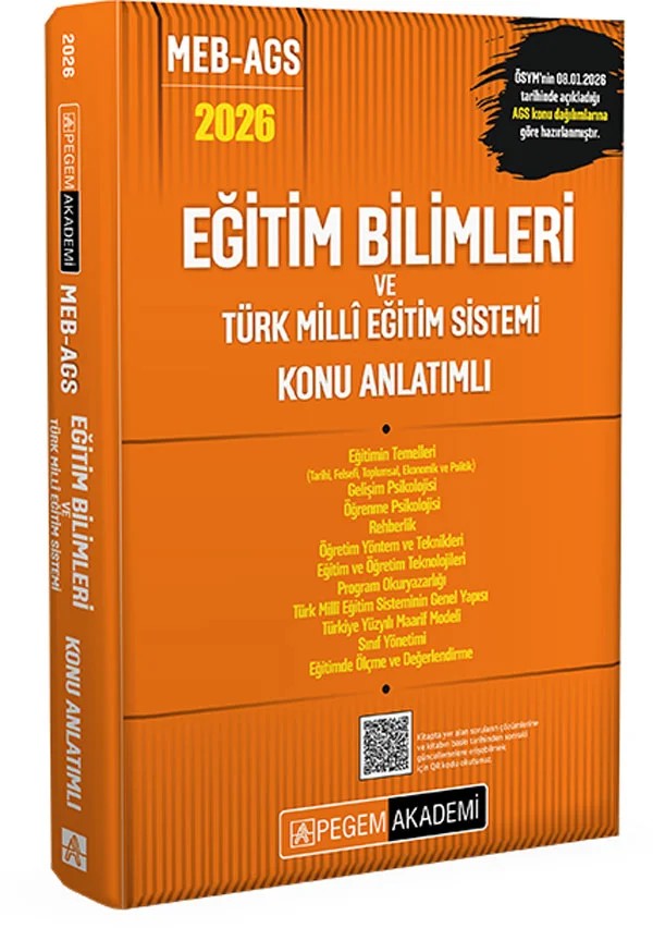 2026 MEB AGS Eğitim Bilimleri ve Türk Milli Eğitim Sistemi Konu Anlatımlı – Değerli Öğretmenlerimiz – Pegem Akademi Yayıncılık kitap kapağı