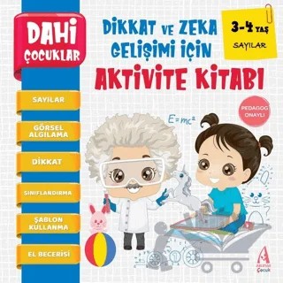 Sayılar - Dahi Çocuklar Dikkat ve Zeka Gelişimi İçin Aktivite Kitabı – Kolektif – Arunas Yayıncılık kitap kapağı