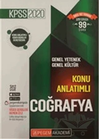2020 KPSS Genel Yetenek Genel Kültür Video Destekli Konu Anlatımlı - Coğrafya – Kolektif – Pegem Akademi Yayıncılık kitap kapağı