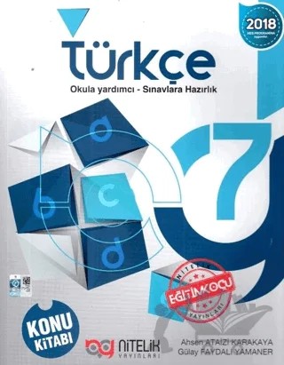 7. Sınıf Türkçe Konu Kitabı – Ahsen Ataizi Karakaya, Gülay Faydalı Yamaner – Nitelik Yayınları - Bayilik kitap kapağı