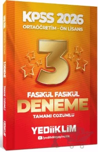 2026 KPSS Ortaöğretim - Önlisans Genel Yetenek Genel Kültür Tamamı Çözümlü 3 Yıldız Fasikül Deneme – Kollektif – Yediiklim Yayınları kitap kapağı