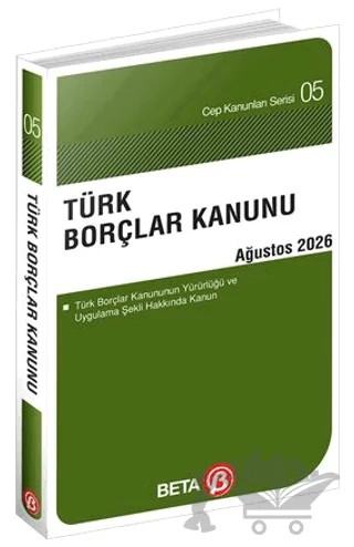 Türk Borçlar Kanunu – Kolektif – Beta Yayınevi kitap kapağı