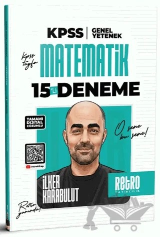 2026 KPSS Genel Yetenek Matematik 15'li Deneme – İlker Karabulut – Retro Yayıncılık kitap kapağı