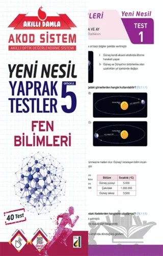 Akıllı Damla Fen Bilimleri Yeni Nesil Yaprak Testler - 5. Sınıf – Kolektif – Damla Yayınevi kitap kapağı