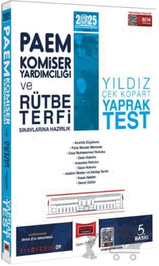 2025 PAEM Komiser Yardımcılığı ve Rütbe Terfi Sınavlarına Hazırlık Yıldız Çek Kopart Yaprak Test – Kollektif – Yargı Yayınevi kitap kapağı