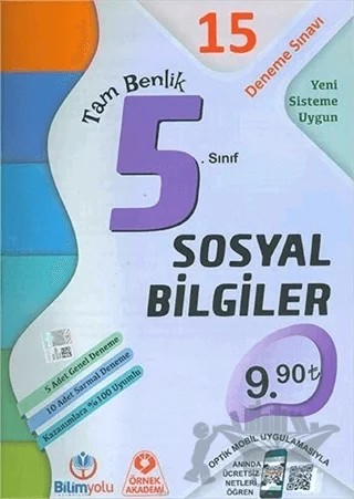 5. Sınıf Sosyal Bilgiler Tam Benlik 15 Deneme Sınavı – Kolektif – Bilimyolu Yayıncılık kitap kapağı