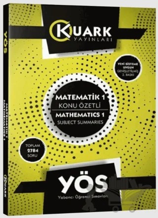 YÖS Matematik 1 Konu Özetli – Kolektif – Kuark Yayınları kitap kapağı