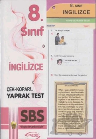 8. Sınıf SBS İngilizce Çek-Kopar Yaprak Test – Kolektif – Faktör Yayınları kitap kapağı
