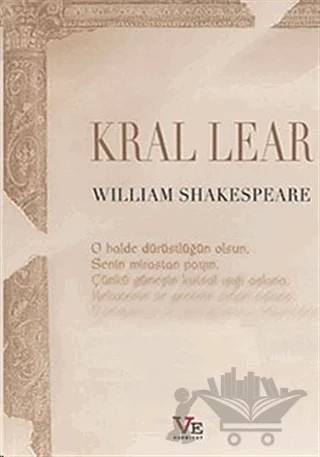 Kral Lear – William Shakespeare – Ve Edebiyat Yayınları kitap kapağı
