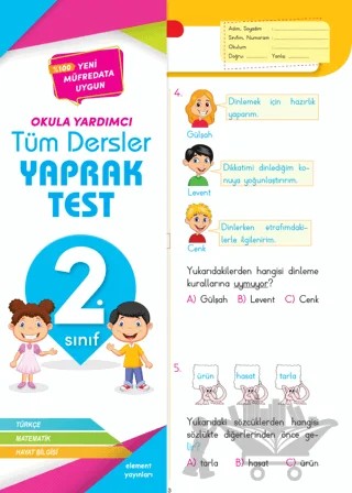 2. Sınıf Tüm Dersler Yaprak Test – Kolektif – 4 Element Yayınları kitap kapağı