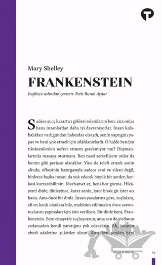 Frankenstein – Mary Shelley – Turkuvaz Kitap kitap kapağı