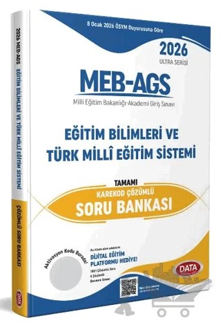2026 AGS Ultra Serisi Eğitimin Temelleri - Türk Milli Eğitim Sistemi Tamamı Çözümlü Soru Bankası – Kolektif – Data Yayınları kitap kapağı