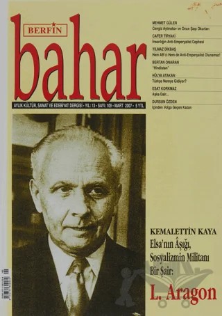 Berfin Bahar Aylık Kültür, Sanat ve Edebiyat Dergisi Sayı: 109 – Berfin Bahar Dergisi kitap kapağı