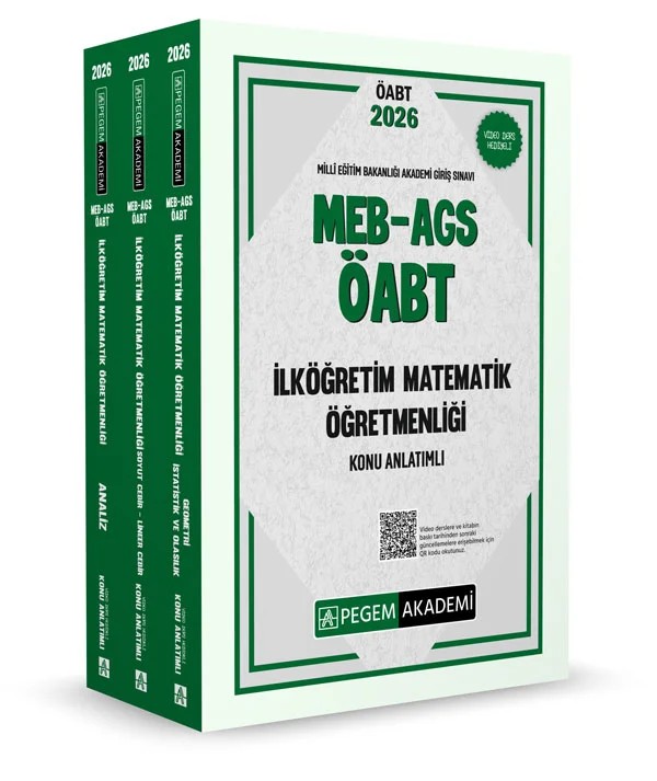 2026 MEB AGS ÖABT İlköğretim Matematik Konu Anlatımlı (3 Kitap) – Pegem Akademi Yayıncılık kitap kapağı