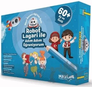 Robot Lagari ile Adım Adım Öğreniyorum - Okul Öncesi Eğitim Seti 60 Ay ve Üstü – Funda Usdağ, Yasemin Bedir – Mavi Uçurtma Yayınları kitap kapağı
