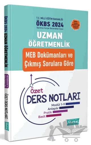2024 Uzman Öğretmenlik MEB Çalışma Kitabı ÖBA Ders Videoları Özet Ders Notları – Kolektif – Markaj Yayınları kitap kapağı
