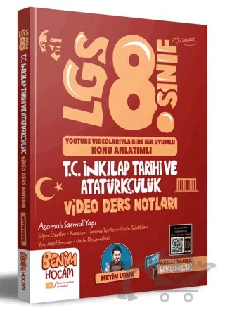 LGS 8.Sınıf T.C. İnkılap Tarihi ve Atatürkçülük Video Ders Notları Konu Anlatımı – Metin Uruk – Benim Hocam Yayınları kitap kapağı