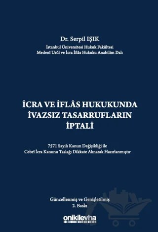 İcra ve İflas Hukukunda İvazsız Tasarrufların İptali Davası – Serpil Işık – On İki Levha Yayınları kitap kapağı