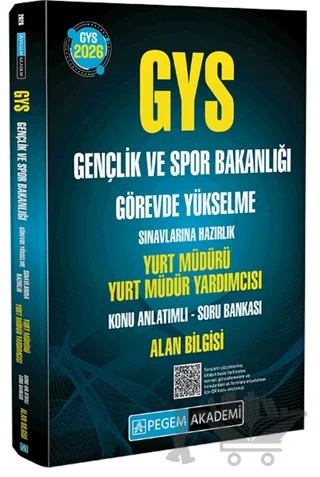 2026 GYS Gençlik ve Spor Bakanlığı Görevde Yükselme Sınavlarına Hazırlık Yurt Müdürü Yurt Müdür Yardımcısı Konu Anlatımlı Soru Bankası Alan Bilgisi – Kolektif – Pegem Akademi Yayıncılık kitap kapağı