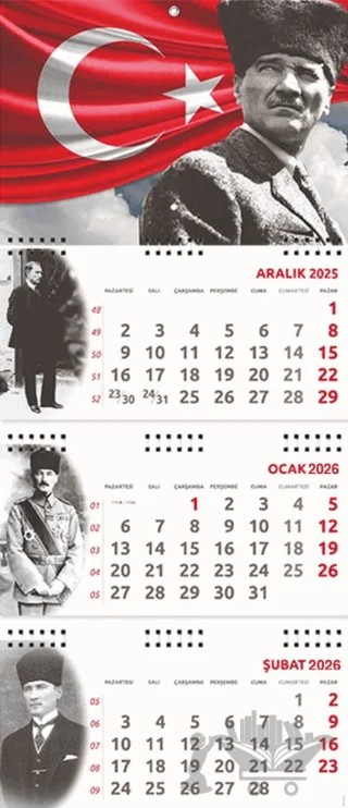 2026 Atatürk Gemici Duvar Takvimi - Ayyıldız – Kolektif – Halk Kitabevi kitap kapağı