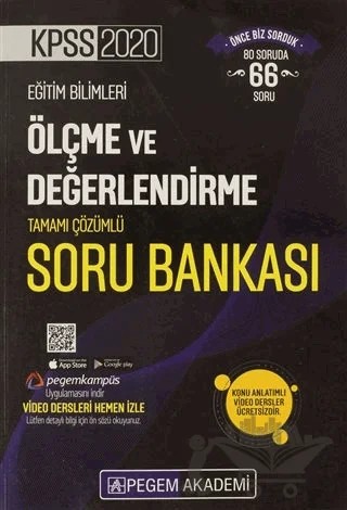 2020 KPSS Eğitim Bilimleri Tamamı Çözümlü Modüler Soru Bankası - Ölçme ve Değerlendirme – Kolektif – Pegem Akademi Yayıncılık kitap kapağı