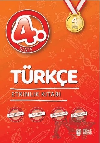 4 Aşamada Etkinlik Kitabı - 4. Sınıf Türkçe Etkinlik Kitabı – Kolektif – Teas Press kitap kapağı
