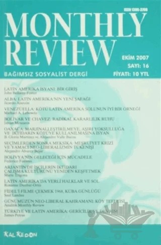 Monthly Review Bağımsız Sosyalist Dergi Sayı: 16 / Ekim 2007 – Monthly Review Dergisi kitap kapağı