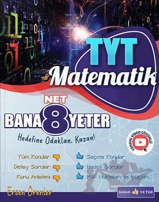 TYT Matematik 8 Net Bana Yeter – Ersen Örenler – Bana Yeter Yayınları kitap kapağı