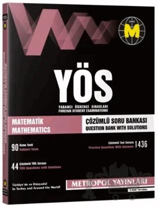 YÖS Matematik Tüm Konular Çözümlü Soru Bankası – Kolektif – Metropol Yayınları kitap kapağı
