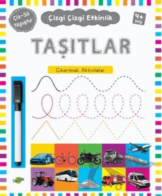 Taşıtlar 4 Yaş ve Üstü - Çizgi Çizgi Etkinlik – Kolektif – Kukla Yayınları kitap kapağı