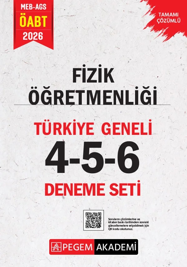 2026 MEB AGS ÖABT Fizik Öğretmenliği Tamamı Çözümlü Türkiye Geneli 4-5-6 (3'lü Deneme Seti) – 6 (3'lü Deneme Seti) – Pegem Akademi Yayıncılık kitap kapağı