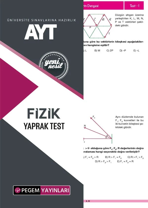 AYT Fizik Yaprak Test – Pegem Akademi Yayıncılık kitap kapağı