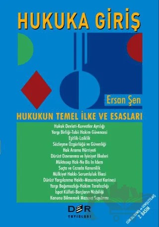 Hukuka Giriş – Ersan Şen – Der Yayınları kitap kapağı