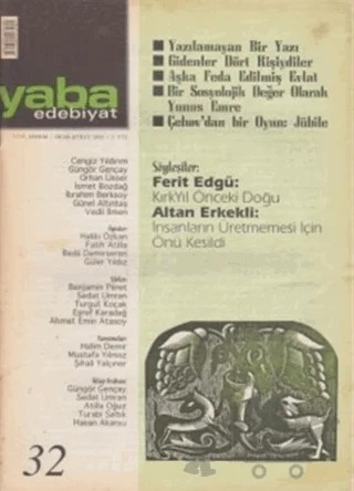 Yaba Edebiyat Dergisi Sayı: 32 – Yaba Dergisi Yayınları kitap kapağı