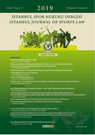 İstanbul Spor Hukuku Dergisi Cilt: 1 Sayı: 2 - 2019 – Kolektif – On İki Levha Yayınları kitap kapağı