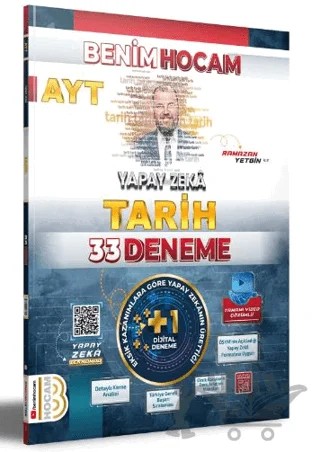 AYT Yapay Zeka Tarih 33 Deneme – Ramazan Yetgin – Benim Hocam Yayınları kitap kapağı